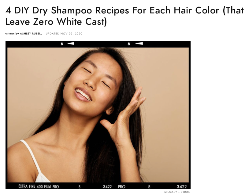 4 DIY Dry Shampoo Recipes For Each Hair Color